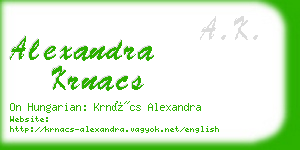 alexandra krnacs business card